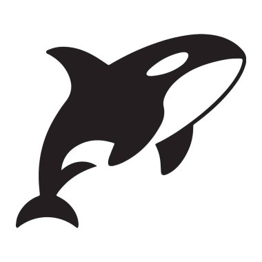 Orca Balinası Silueti Vektör İllüstrasyon Deniz Yaşamı Okyanus Hayvanı Resmi