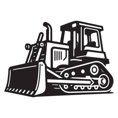 İnşaat alanı için ağır buldozer makine vektör çizimi