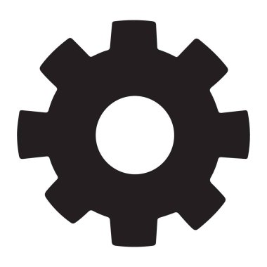 Makine Mühendisliği Tasarımları için Gear Silueti Vektör İllüstrasyonu