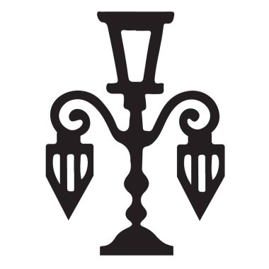 Şehir Dekorasyonu ve Tasarımı için Klasik Sokak Lambası Post Silueti ResmiComment