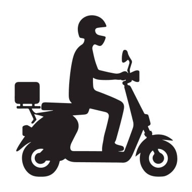 Motosikletli Siluet Kurye Hizmetleri için Paket Resimleri