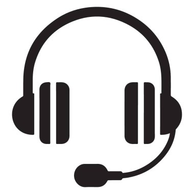 Müşteri Hizmetleri ve İletişim için Mikrofon İllüstrasyonlu Kulaklıklar