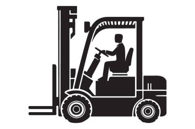 Sanayi ve İnşaat için Forklift Siluet Vektör ResmiName