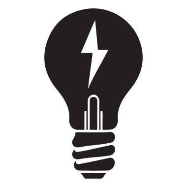 Fikirler ve yenilik kavramı için ampul elektrik siluet vektörü