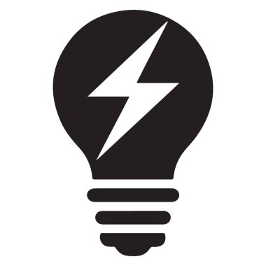 Yenilikçi ilham için ampul elektrik silueti vektör sembolü