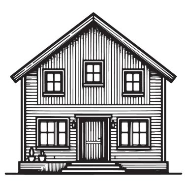 Emlak Konutları ve Mimari Projeler için Charming House Illustration