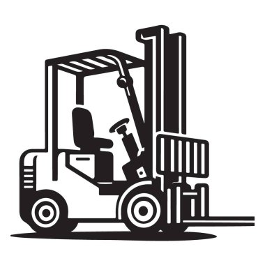 Forklift Ağır Ekipman Vektörü Resmetme Grafik Tasarım Kaynağı