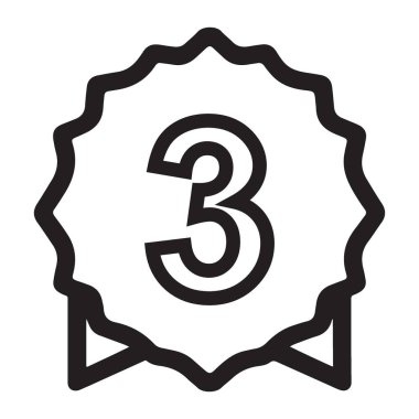 Rekabetçi Başarı Tanıma dalında Üçüncülük Ödülü Vektör İllüstrasyonu