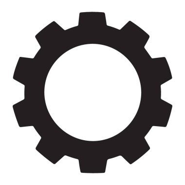 Gear Silueti Vektör İllüstrasyon Mekanizması ve Endüstri Mühendisliği