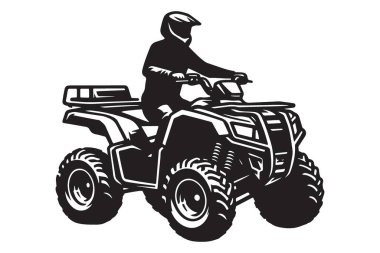 Off Road Adventure Actiations için ATV Sürücüsü Miğfer İllüstrasyonu