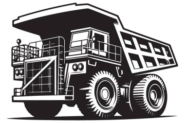 Madencilik için Ağır Taşımacılık İnşaat Malzemeleri Vektör İllüstrasyonu