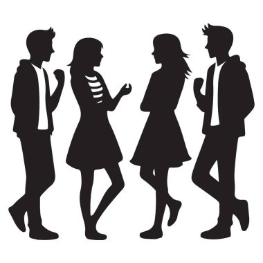 Gençlik Grubu Silueti Günlük Ayarlarda Sohbet ve Sosyalleşme