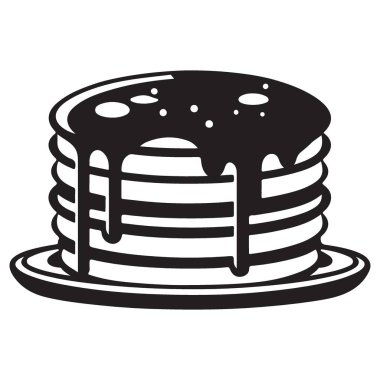 Lezzetli Gözleme Yığını Siluet ve Şurup Yemeye Hazır