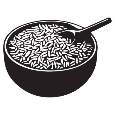 Bir kase Rice Siluet Mutfak Yaratıcıları için Vektör Sanatı