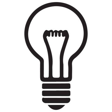 Parlak Ampul Silüeti Fikri ve Yenilik Çizimi