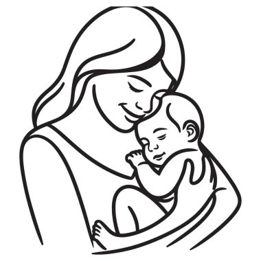 Anne ve Bebek Silueti Paylaşım Sevgi Anı