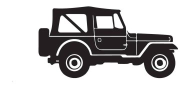 Klasik Off Road Vehicle Illustration Vintage Macera ve Keşif Biçimi