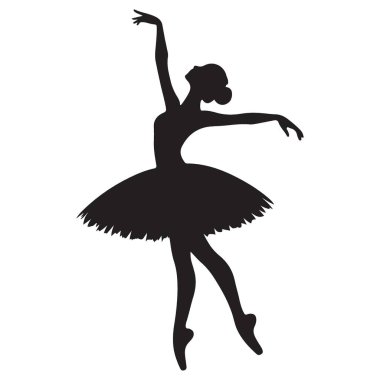 Zarif balerin silueti zarif bir şekilde sahnede dans ediyor.