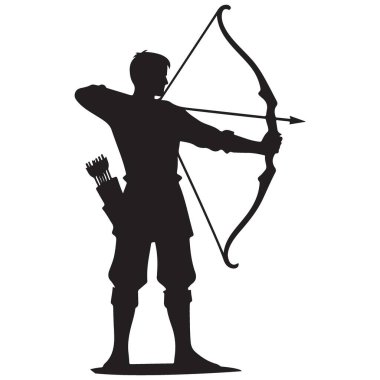 Archer silueti spor veya fantezi tasarımı için ok hedefliyor