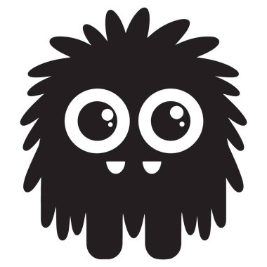 Küçük Bacaklı Tüylü Siluet Canavar Vektör ResimleriName