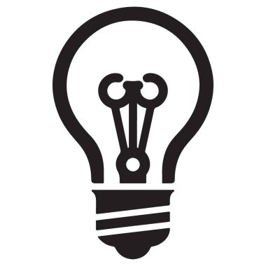 Silüet ampul vektör çizimi yenilikçi çözümleri temsil eder