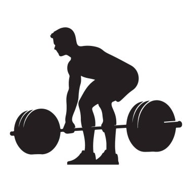 Fitness çalışması için halter siluet vektör çizimi