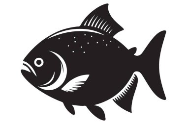 Piranha Balık Vektör İllüstrasyonu Sudaki Vahşi Yaşam Tehlikeli Tatlı Su