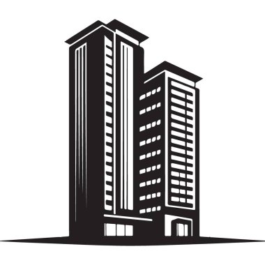 Siluet Binaları Kentsel Gelişim Projeleri için Vektör İllüstrasyonu