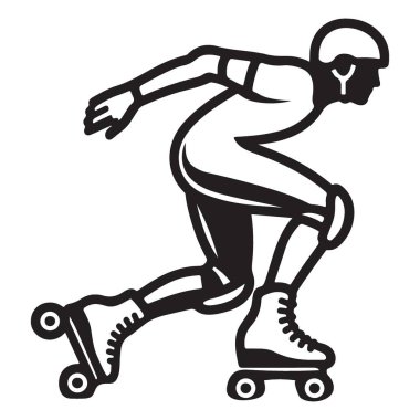 Patenci Silueti Hızlı Hareket Sporu Vektör Tasarımı Çizimi