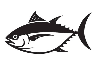 Ton Balığı Illustration Siluet Vektör Görüntü Su Ürünleri Vahşi Yaşam Çizimi