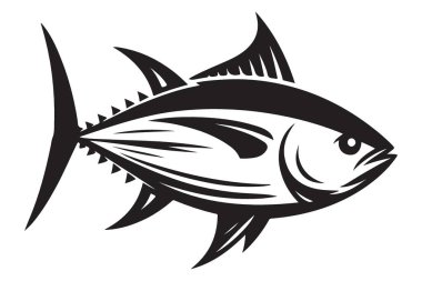 Ayrıntılı ton balığı vektör çizimi deniz ürünleri için mükemmel