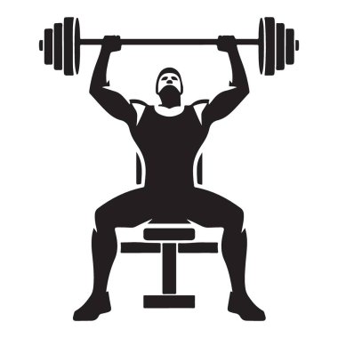 Halter Bench Press Siluet Güçlü Eğitim Tasarımı Grafiği