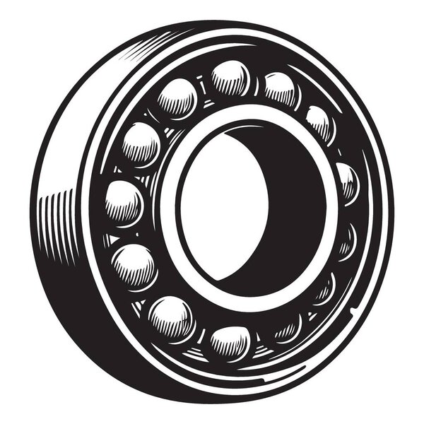 Ball bearing illustration mechanical component engineering automotive machine artwork