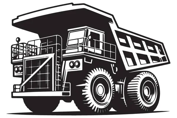 Madencilik için Ağır Taşımacılık İnşaat Malzemeleri Vektör İllüstrasyonu