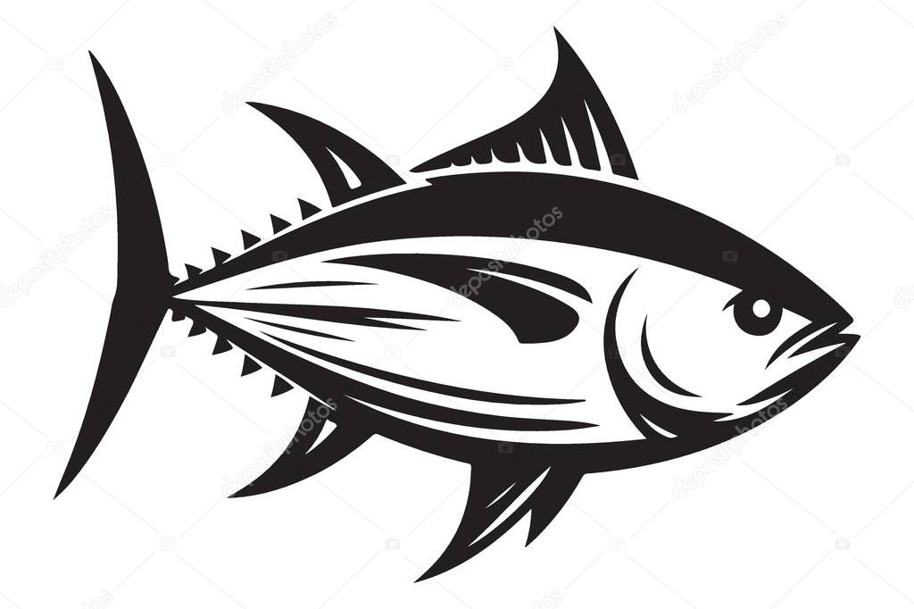Detailed tuna fish vector graphic illustration perfect for seafood