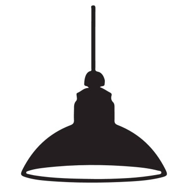 Endüstriyel Kolye Hafif Siluet Vektör İç Tasarım İllüstrasyonu