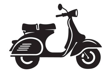 Moda Scooter İllüstrasyon Vektörü, Klasik Motosiklet Tasarımı