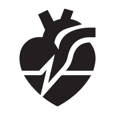 Anatomik Kalp Silüeti Vektör İllüstrasyon Kardiyoloji Tıbbi Tasarım