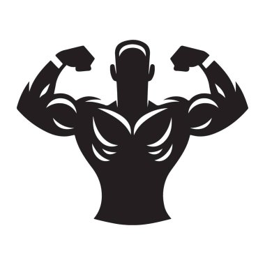 Vücut Geliştirici Silüet Kas Gücü Eğitim Tasarımı Çizimi