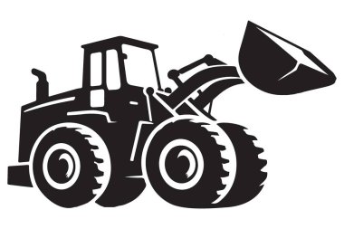 Yapı Projeleri için Güçlü Ön Uç Yükleyici Vektör İllüstrasyonu