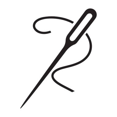 El Sanatları Projeleri için İğne ve İplik Vektörü İllüstrasyonu