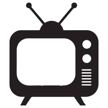 Klasik Televizyon Silueti Vektör İllüstrasyon Klasik Ortamı