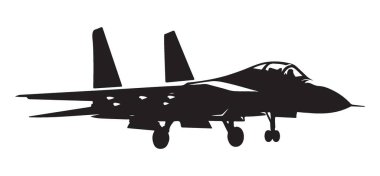 Askeri Jet Savaşçısı Uçak Resimlerinin Vektör Silueti