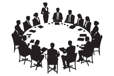 Yuvarlak Masa Buluşma Silueti İşbirliği ve Takım İletişim Yetenekleri Geliştiriyor