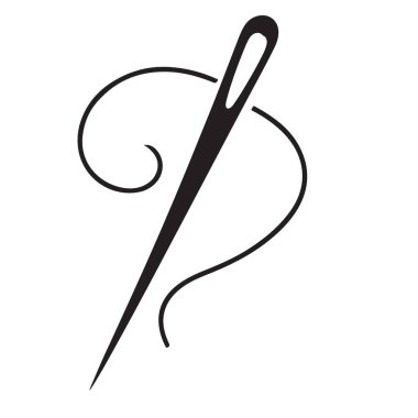 Siluet Şırınga ve İplik Dikiş ve Tekstil Sanatlarını Sembolize Ediyor