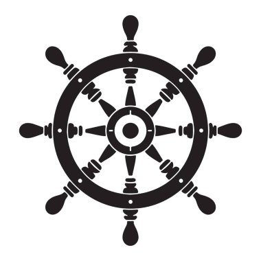 Gemi Tekerleği Görüntü Çizimi Yönlendirme Denizcilik Sembol Tasarımı