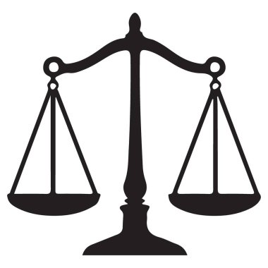 Adalet Ölçüleri Kanun ve Düzen için Siluet Çizimi
