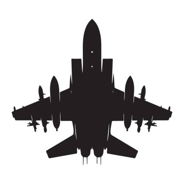 Savaş uçağı vektör silueti askeri havacılık güçlü makine