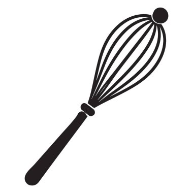 Yumurta çırpma, siluet mutfak gereçleri, basit el yapımı yemek karıştırıcı.