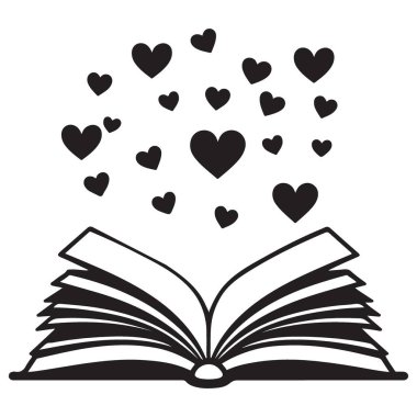 Kitap tutkunları için kalp çizimleriyle dolu büyüleyici bir kitap.